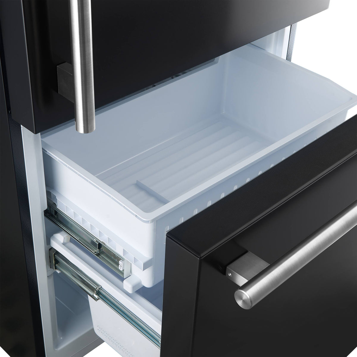 Forno Appliances - 32 in. Wide Milano Espresso 17.2 Cu. Ft. Counter-Depth Bottom Freezer Refrigerator with Right Swing Door - Black