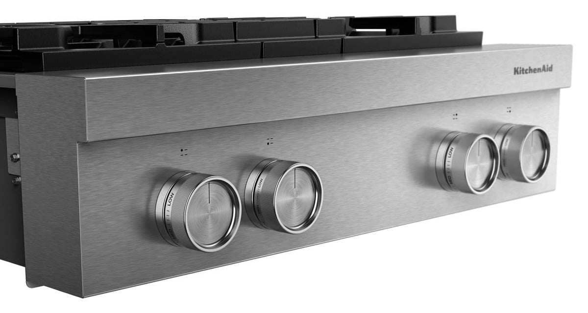 KitchenAid 30-inch 4-Burner Gas Commercial-Style Rangetop - Stainless Steel
