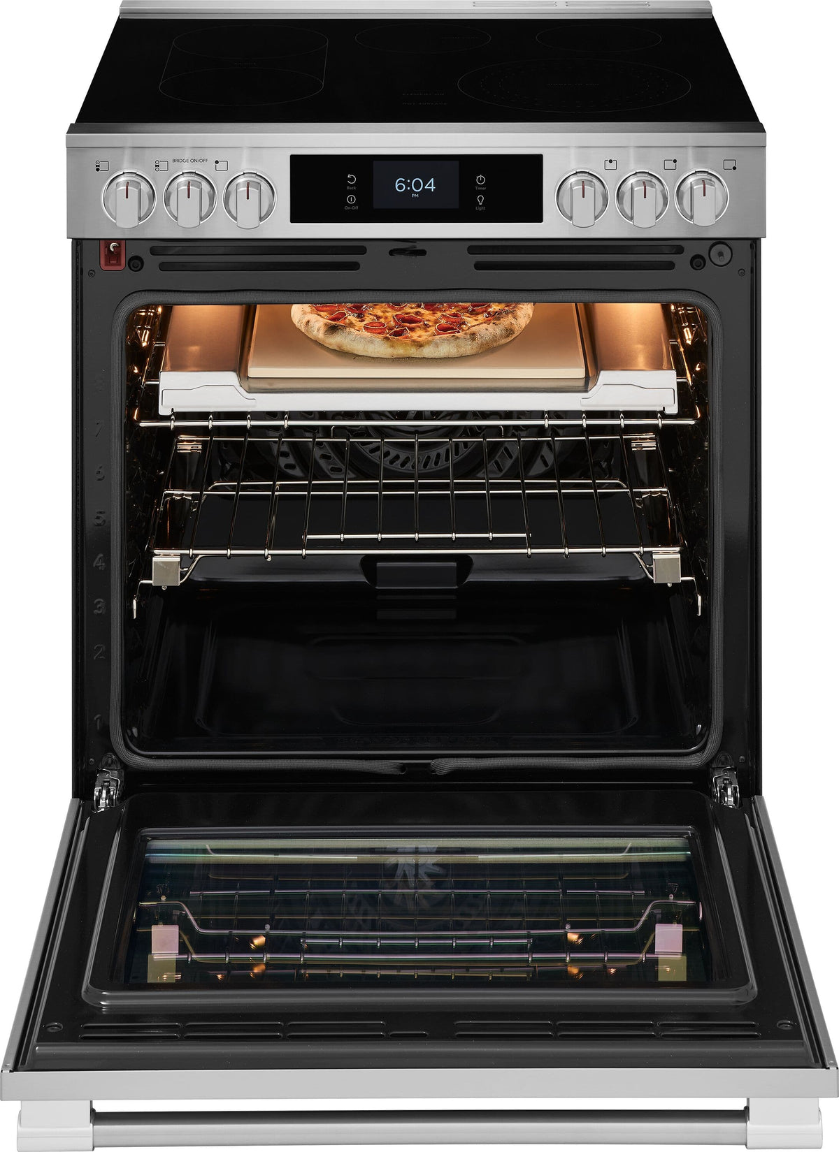 Frigidaire - 30" Electric Range with Stone-Baked Pizza - Stainless Steel