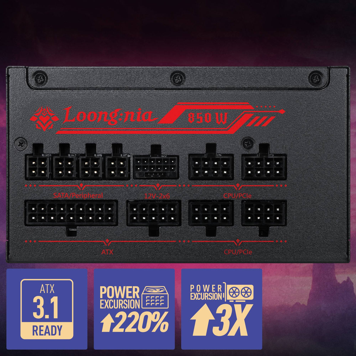 MSI - A850GLS MLG EDITION 850W ATX 3.1 & PCIe 5.1 Ready Fully Modular 80 Plus Gold Gaming Power Supply - Black & Red