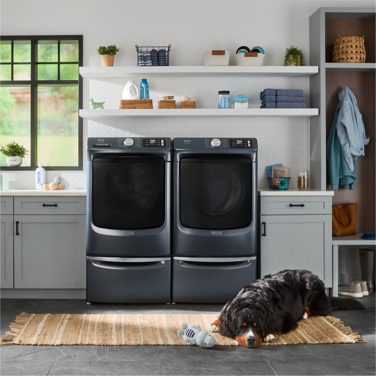 Maytag - 5.0 Cu. Ft. High-Efficiency Smart Front Load Washer with Steam and Pet Pro System - Midnight Steel