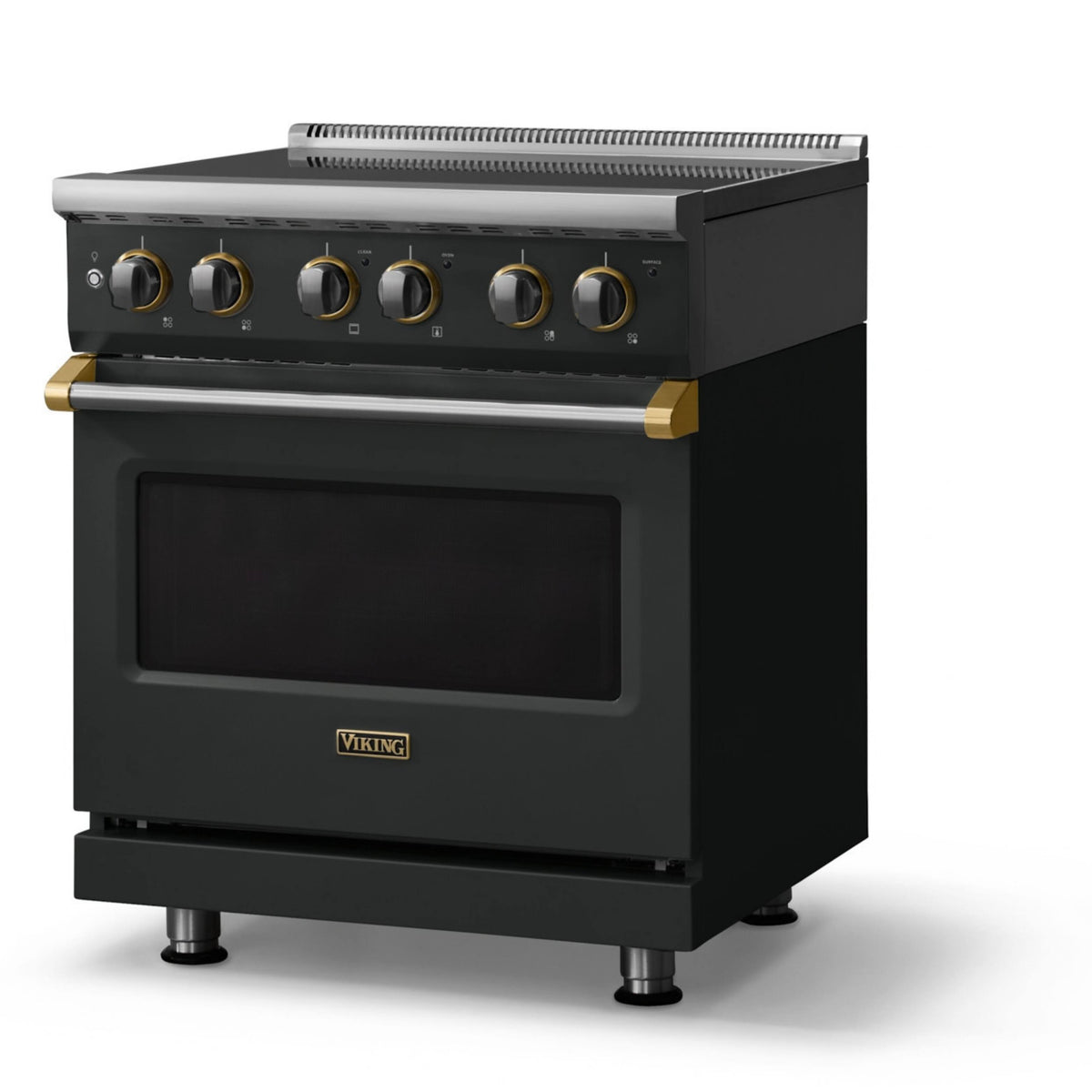 Viking - 30"W. Pro5S 4.7 Cu. Ft. Freestanding 4 Element Electric Convection Range - /Brushed Brass - Antique Bronze
