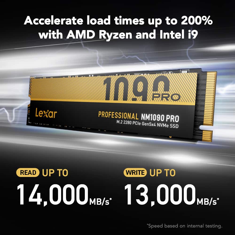 2TB Lexar Professional NM1090 PRO PCIe 5.0 NVMe M.2 2280 SSD