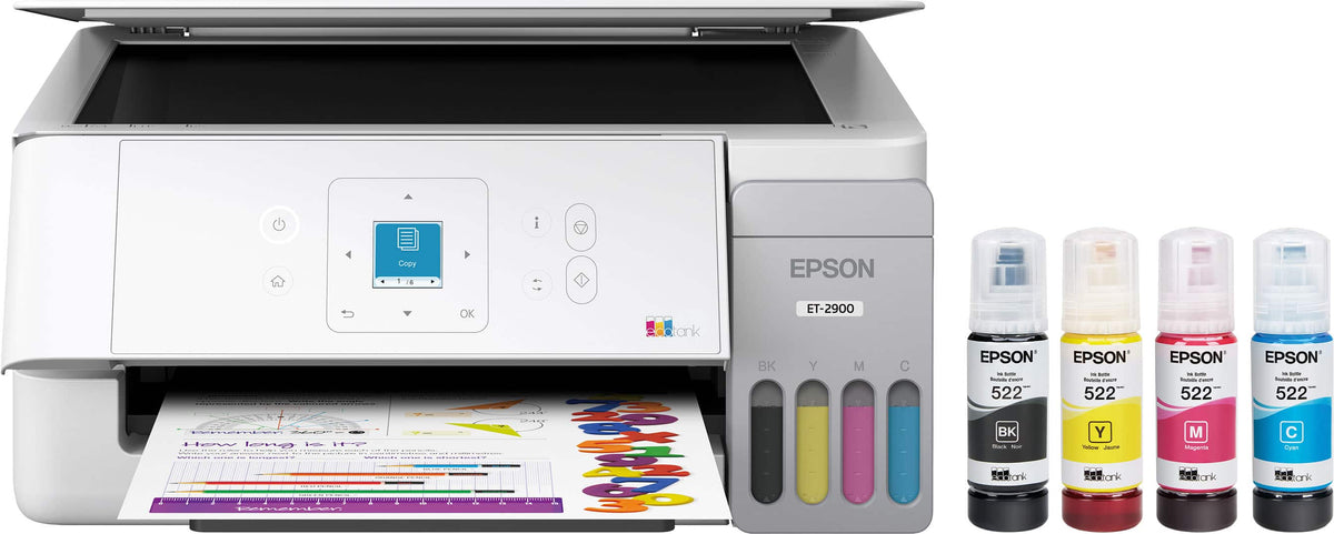 Epson - EcoTank ET-2900 Wireless All-in-One Color Supertank Inkjet Printer - White