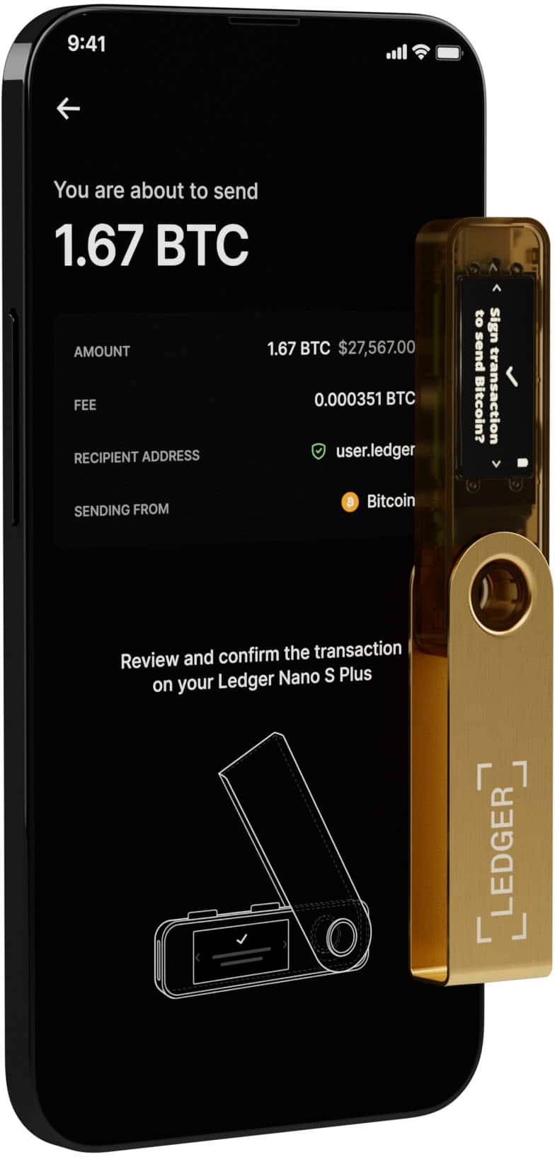 Ledger - Nano S Plus Crypto Hardware Wallet - Gold