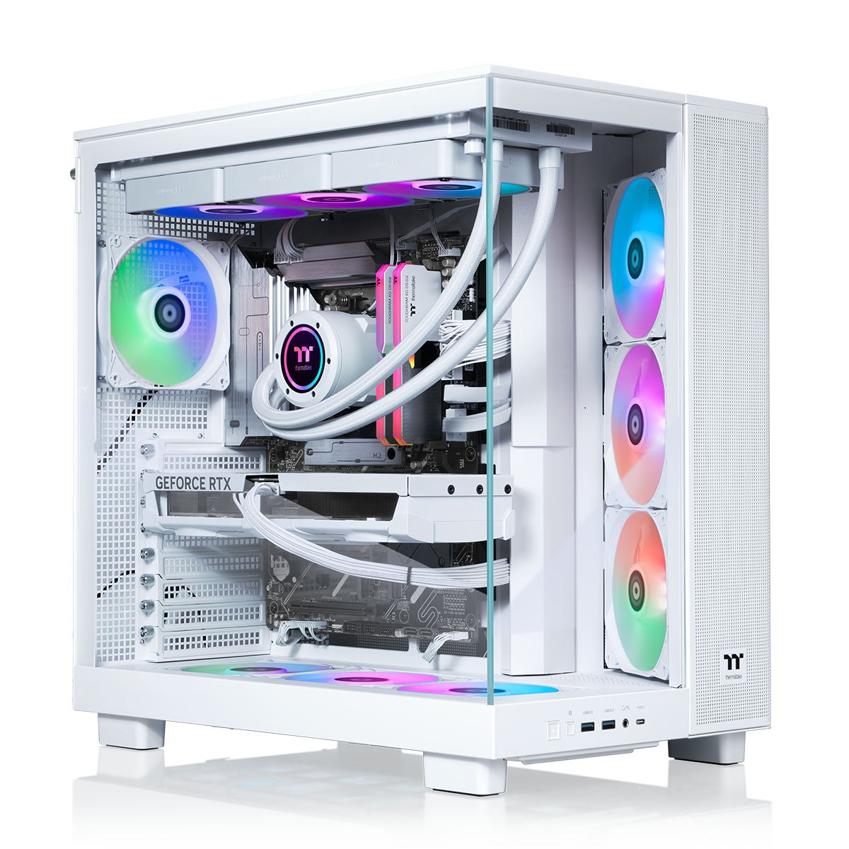 Thermaltake - LCGS View 9580S-380XL Gaming Desktop AMD Ryzen 9 9950X3D 2025, 32GB Memory, NVIDIA GeForce RTX 5080, 2TB NVMe M.2 - Snow