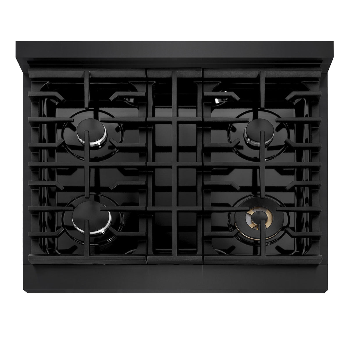 ZLINE - 30 in. 4.2 cu. ft. Marino Dual Fuel Freestanding Range with 4 Gas Burners and Convection Oven in Black Stainless Steel - Black Stainless Steel
