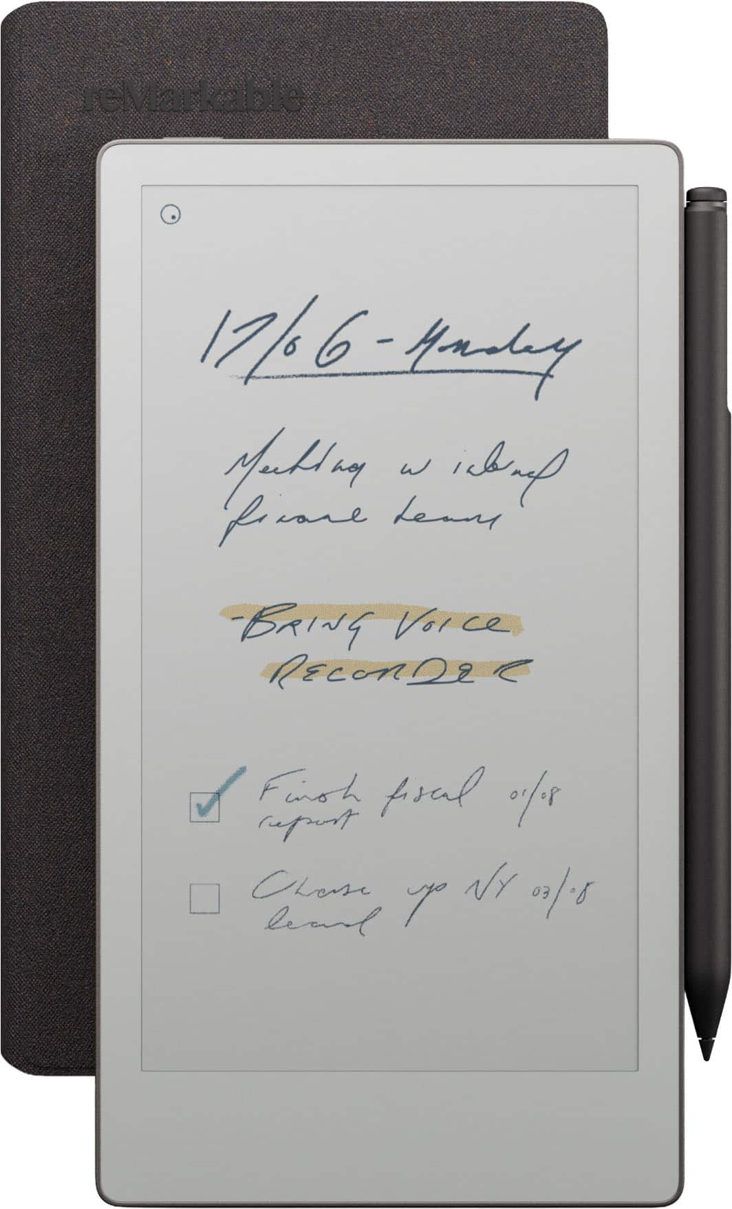 reMarkable - Paper Pro Move - 7.3" Paper Tablet with Marker Plus and Mosaic Weave Book Folio - Basalt