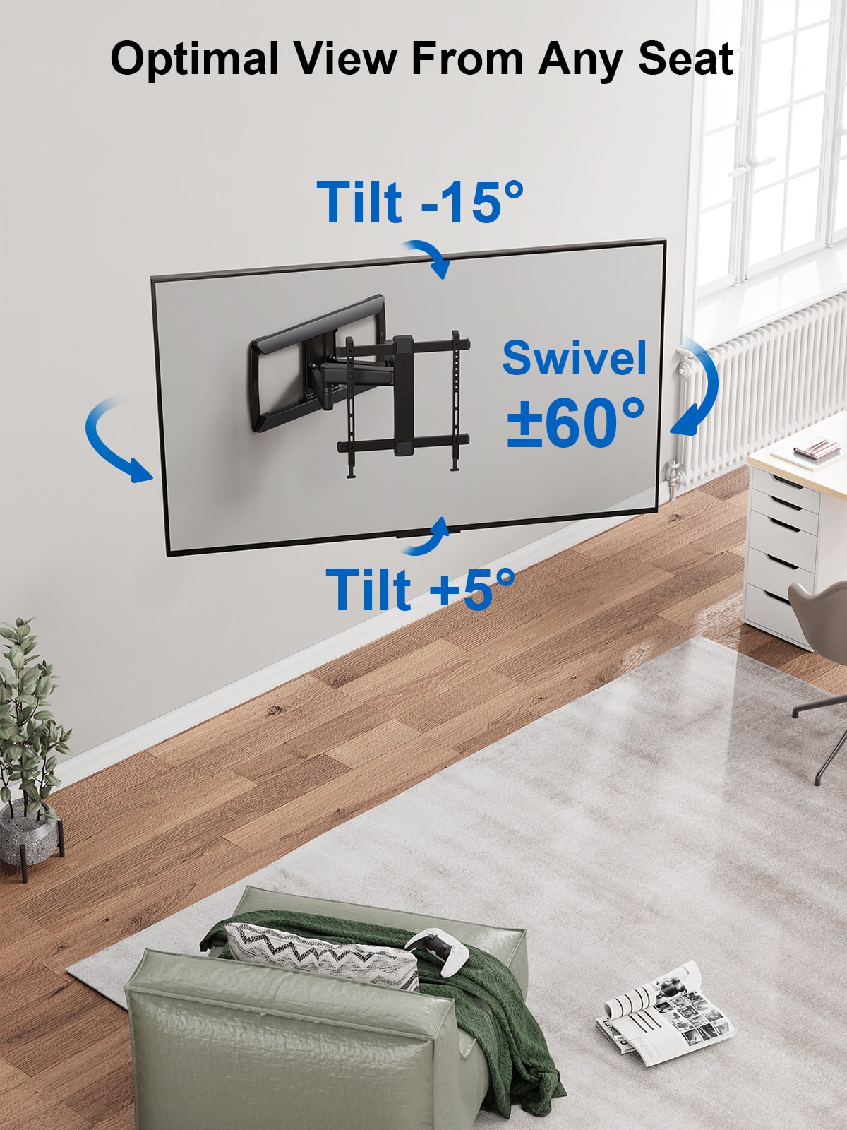 ErgoAV - 39″ to 65″ Full Motion TV Mount - Black
