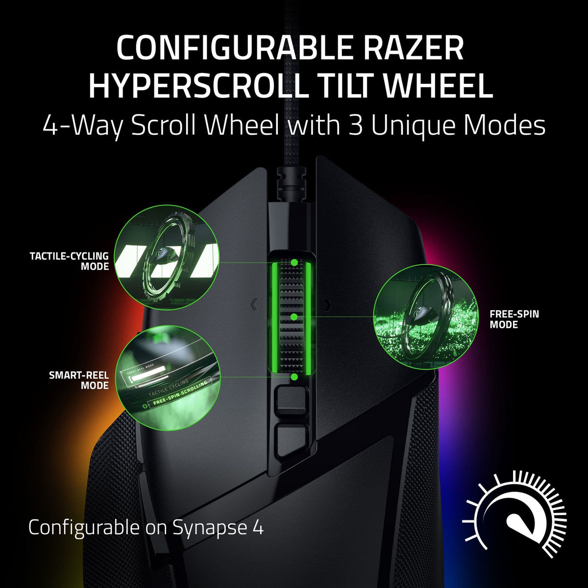 Razer - Basilisk V3 Optical Gaming Mouse with HyperScroll Tilt Wheel - Wired - Black