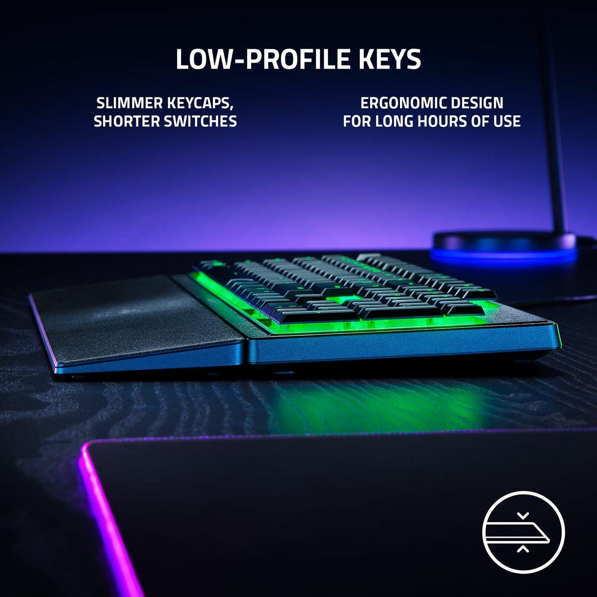 Razer - Ornata V3 X Full-Size Wired Membrane Gaming Keyboard with Chroma RGB Backlighting - Black