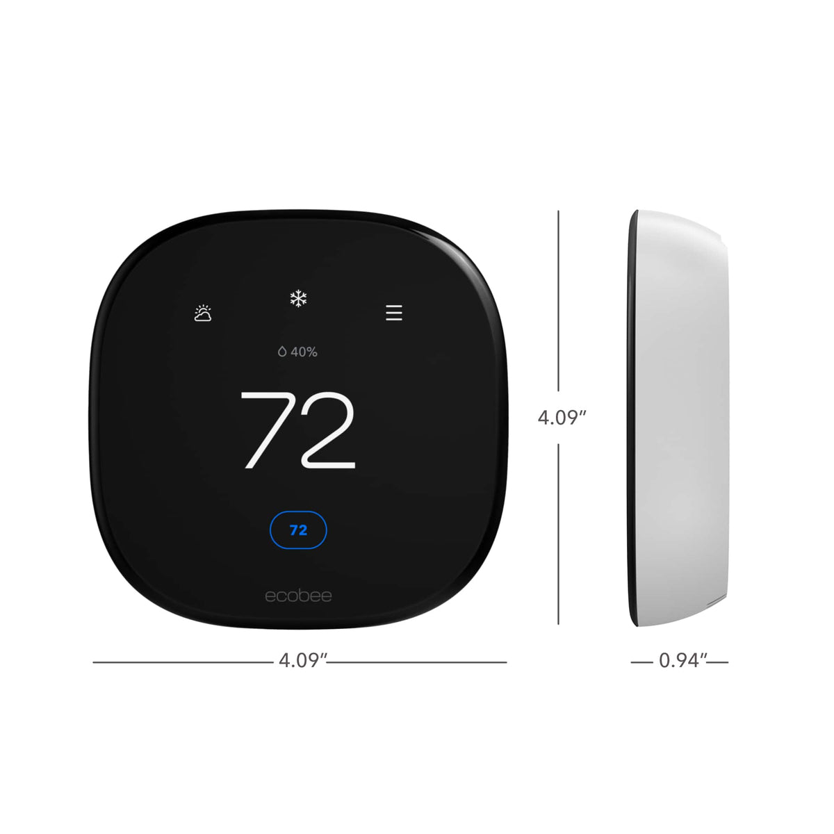 ecobee - Smart Thermostat Enhanced, Programmable Wifi Thermostat - Black