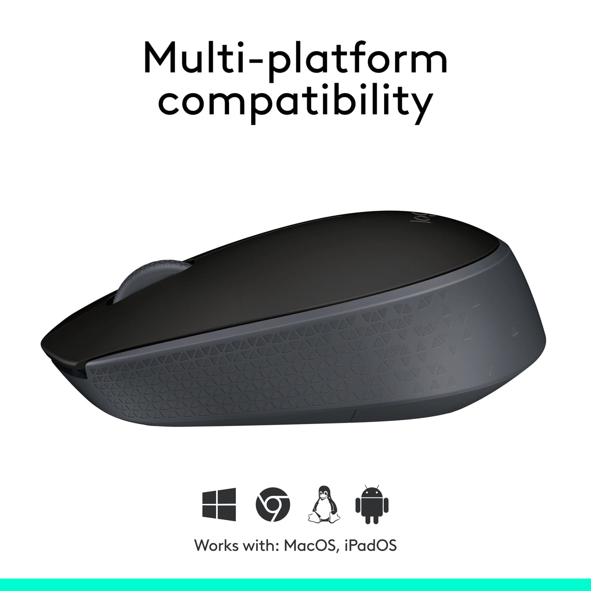 Logitech - M170 Wireless Compact Optical Ambidextrous Mouse - Wireless - Black
