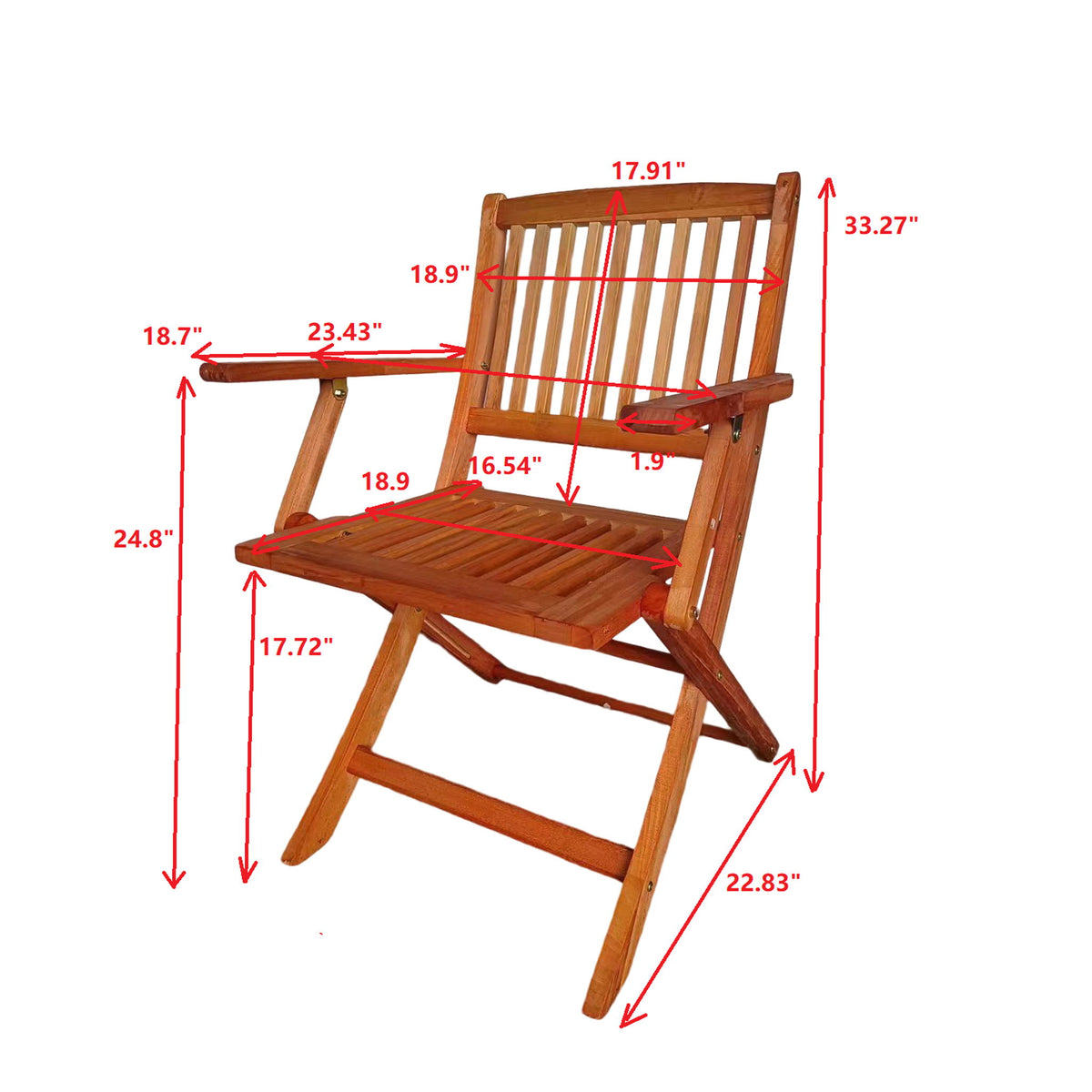 Juego de comedor plegable para patio, sillas plegables, universal para interior y exterior (juego de 4) - Teca