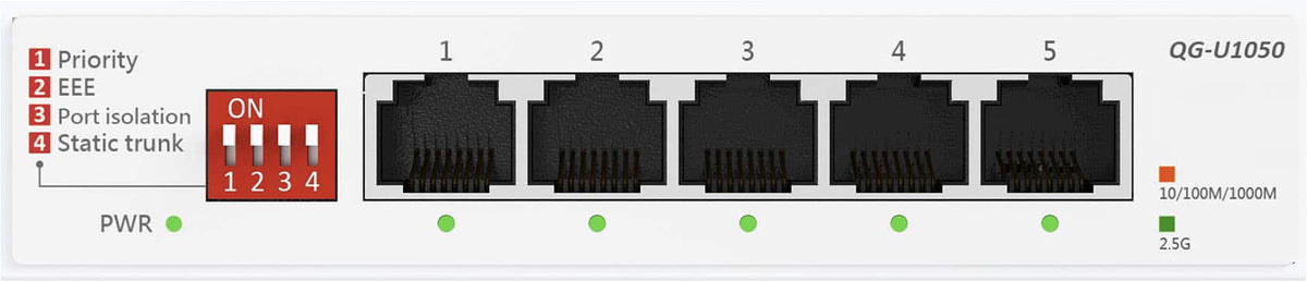 ASUS - QG-U1050 5-Port 2.5G Unmanaged Ethernet Switch - White