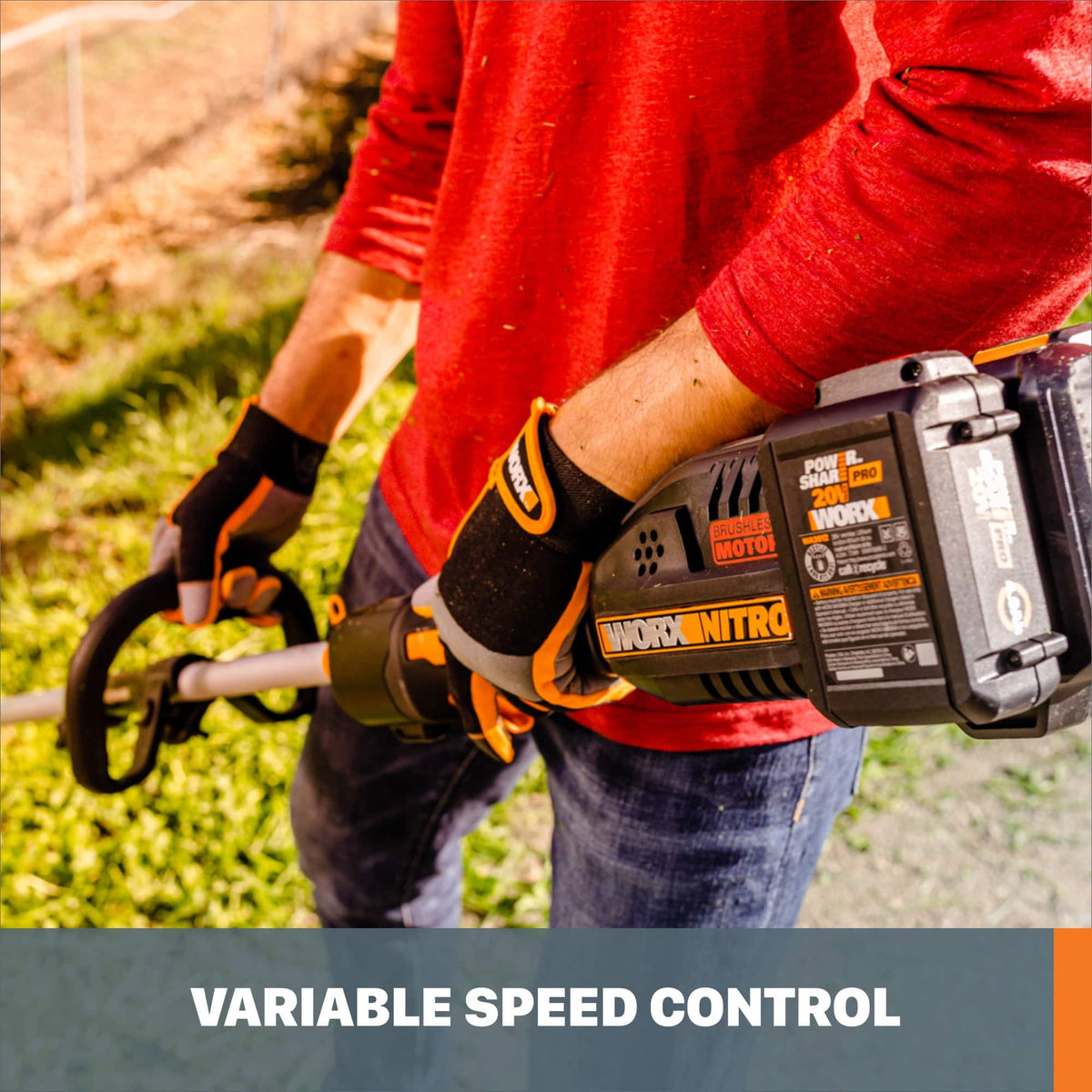 WORX - Nitro WG186 40V 15" Driveshare String Trimmer - Black