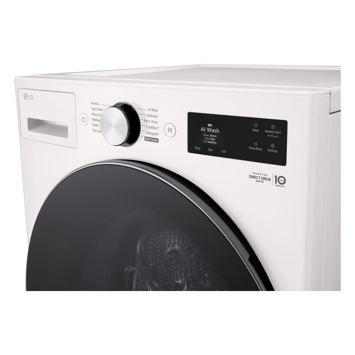 LG - 5.0 Cu. Ft. High-Efficiency Stackable Smart Front Load Washer with Steam and TurboWash 360° - Alpine White