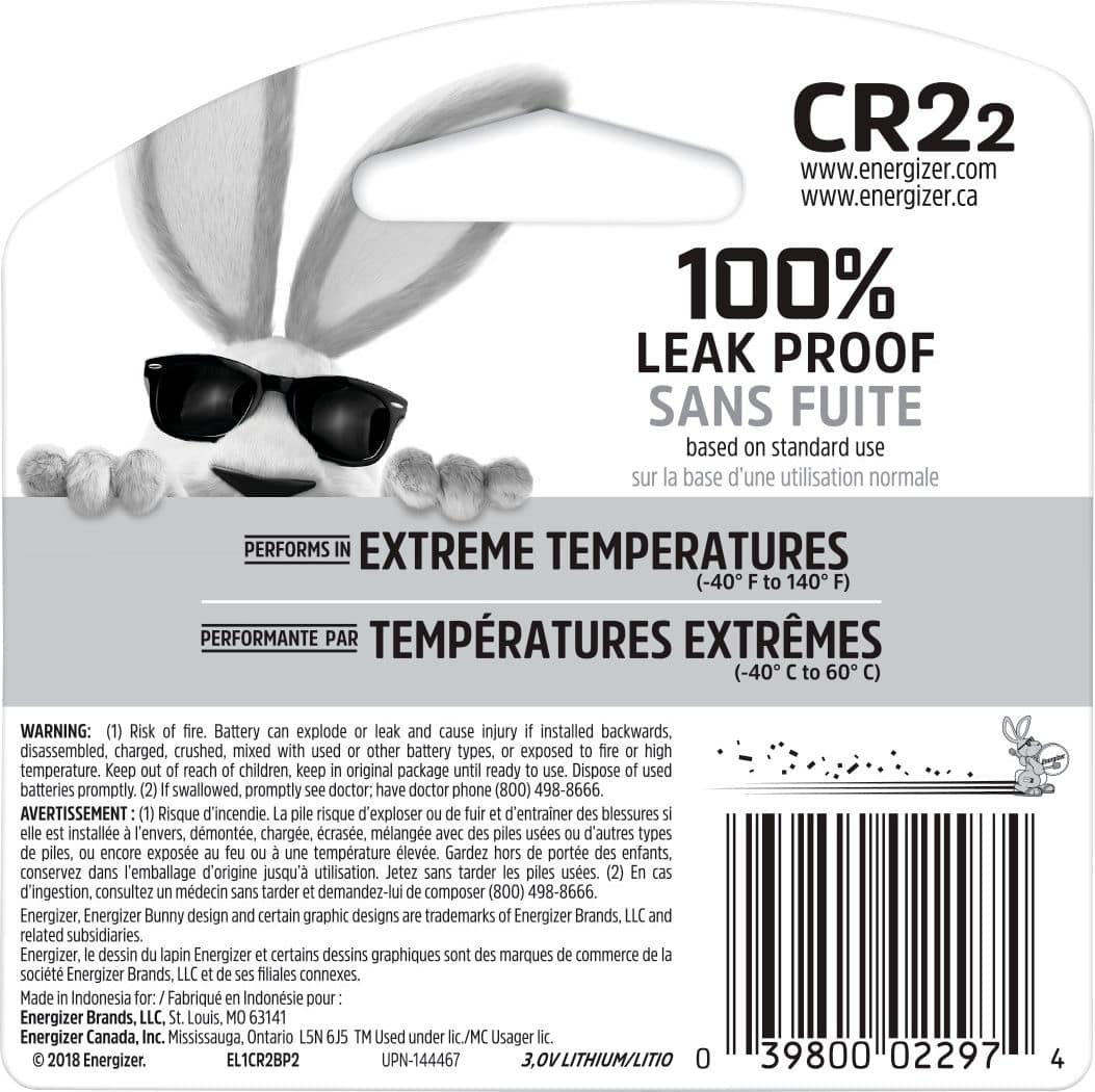 Energizer - CR2 Lithium Batteries (2 Pack), 3V Photo Batteries