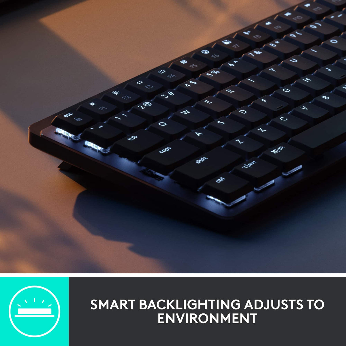 Logitech - MX Mechanical Mini Compact Wireless Mechanical Tactile Switch Keyboard for Windows/macOS with Backlit Keys - Graphite
