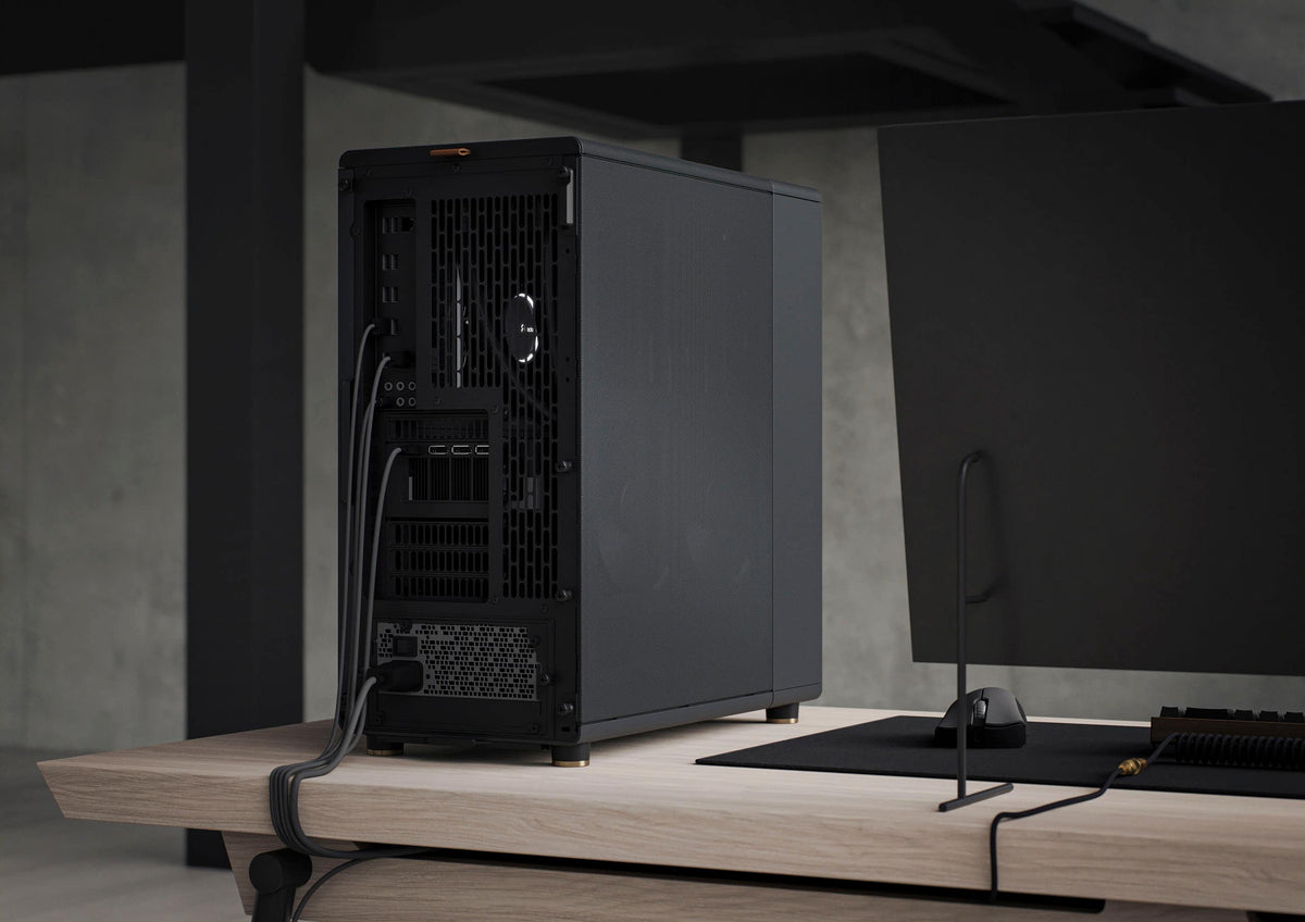 Fractal Design - North Charcoal Black with Walnut Front and Mesh Side Panel Mid-Tower PC Case - Black