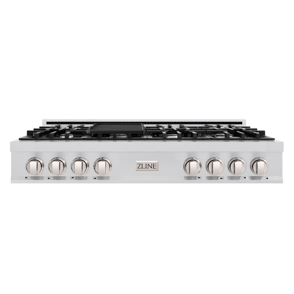 ZLINE - 48 in. Wide 7 Burner Classic Gas Rangetop withPorcelain Cooktop in Stainless Steel - Black