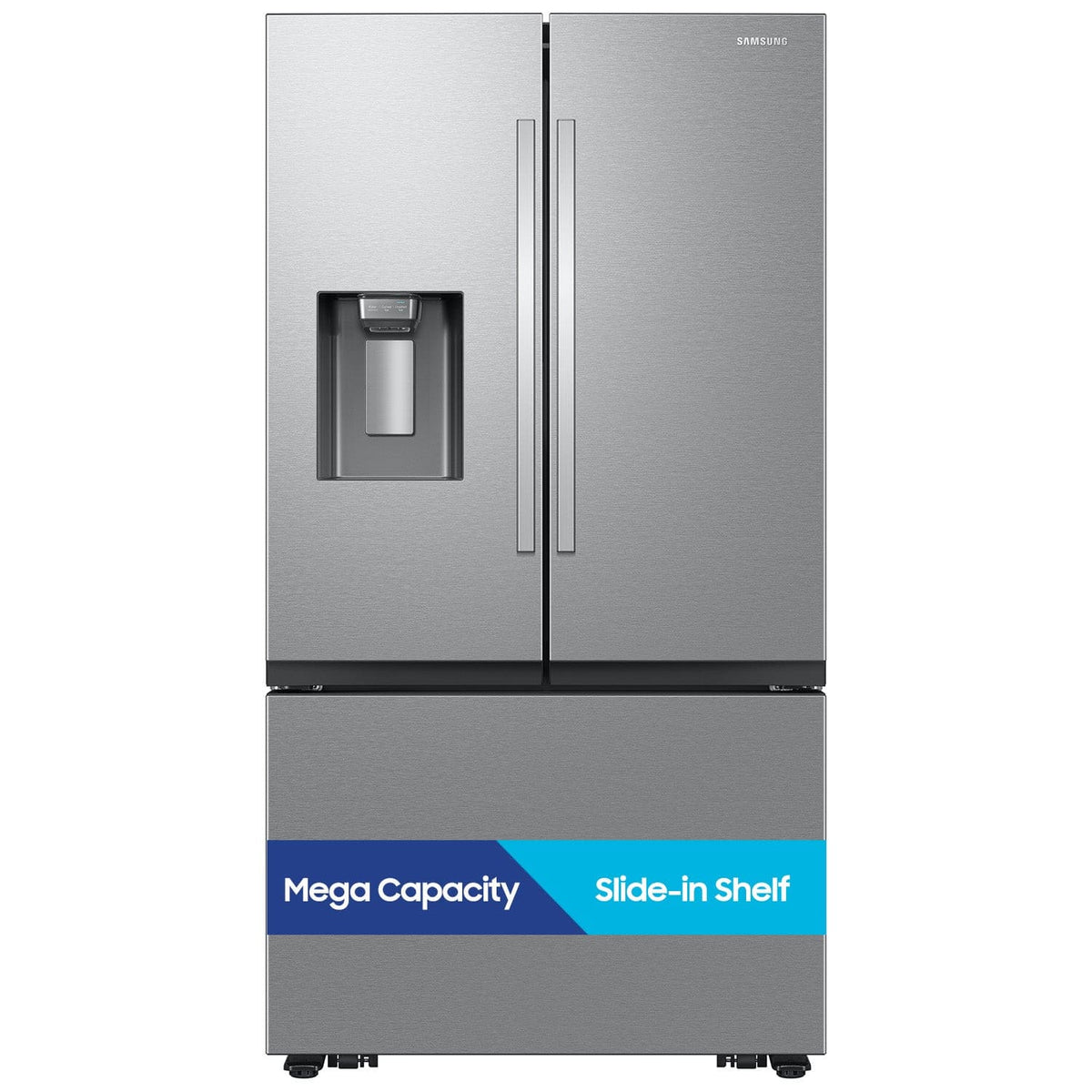 Samsung - 36 in. Wide Bespoke AI 31 cu. ft. Mega Capacity 3-Door French Door Refrigerator with External Water & Ice Dispenser - Stainless Steel