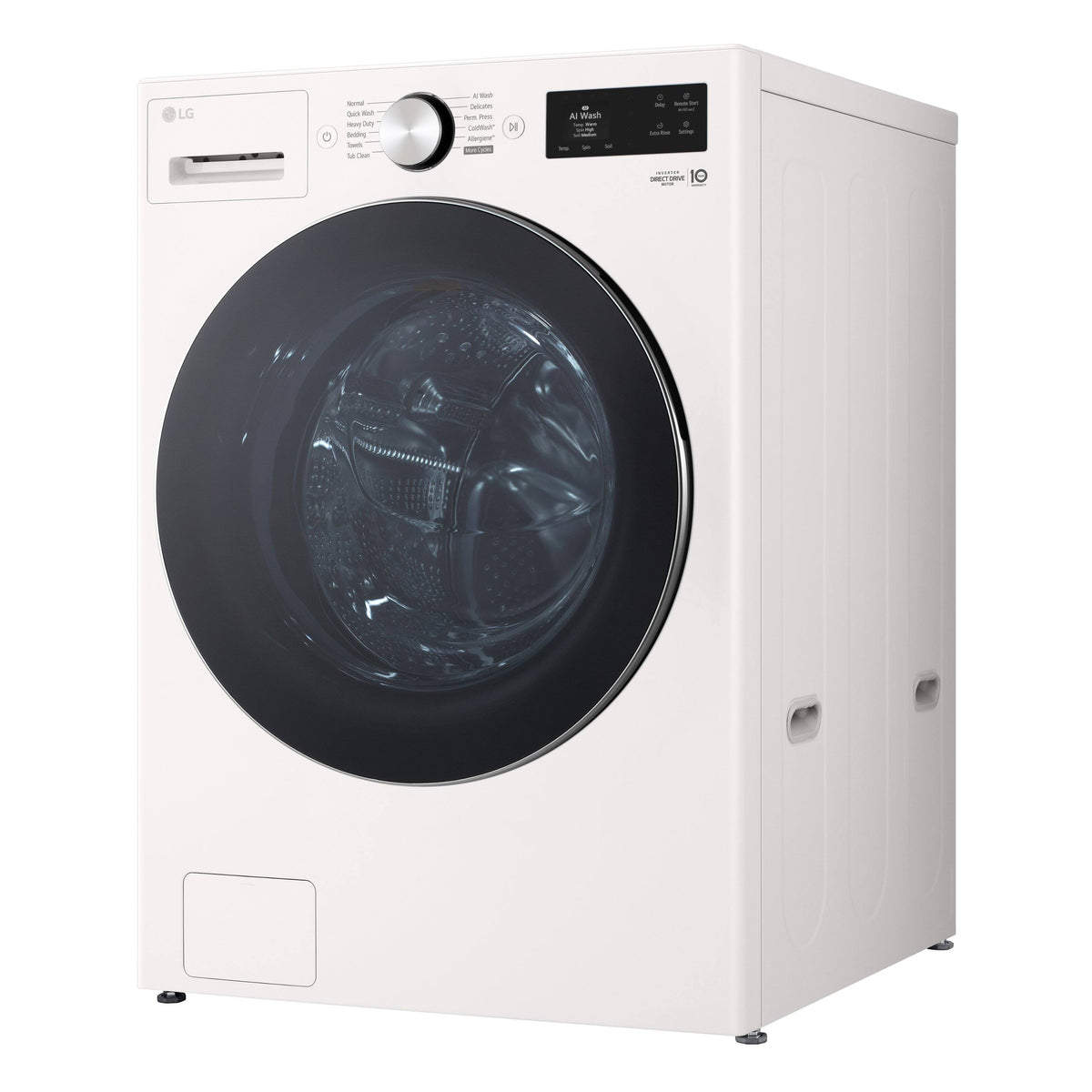 LG - 5.0 Cu. Ft. High-Efficiency Stackable Smart Front Load Washer with Steam and TurboWash 360° - Alpine White