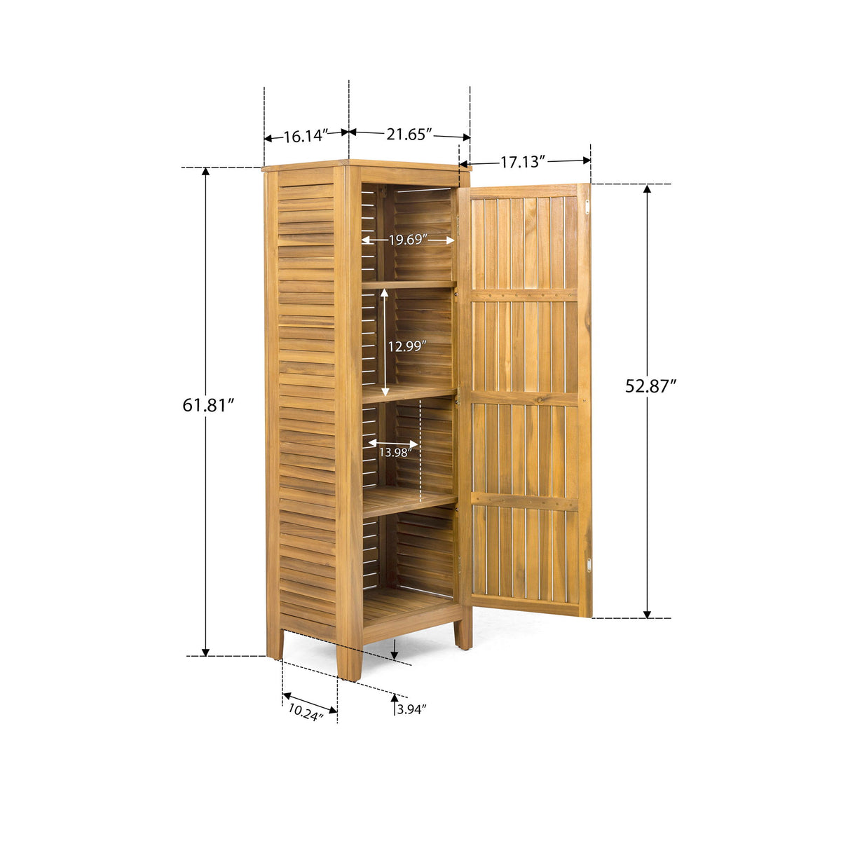 Whitney - Acacia Wood Cabinet For Indoor And Outdoor Storage - Teak