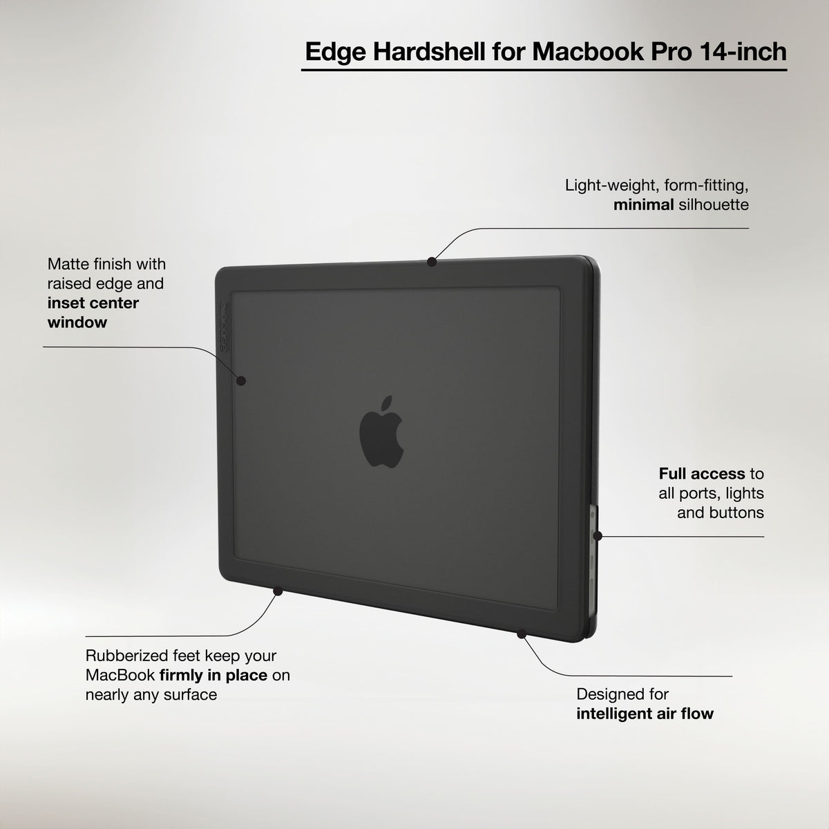 Incase - Edge Hard Shell Case for MacBook Pro 14-inch M5 2026, M4 2024, M3 2023 - Black