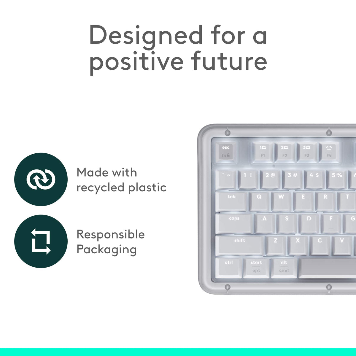 Logitech - Alto Keys K98M Full-size Wireless Mechanical keyboard with Backlit keys for PC, Mac, Laptops - Off-white