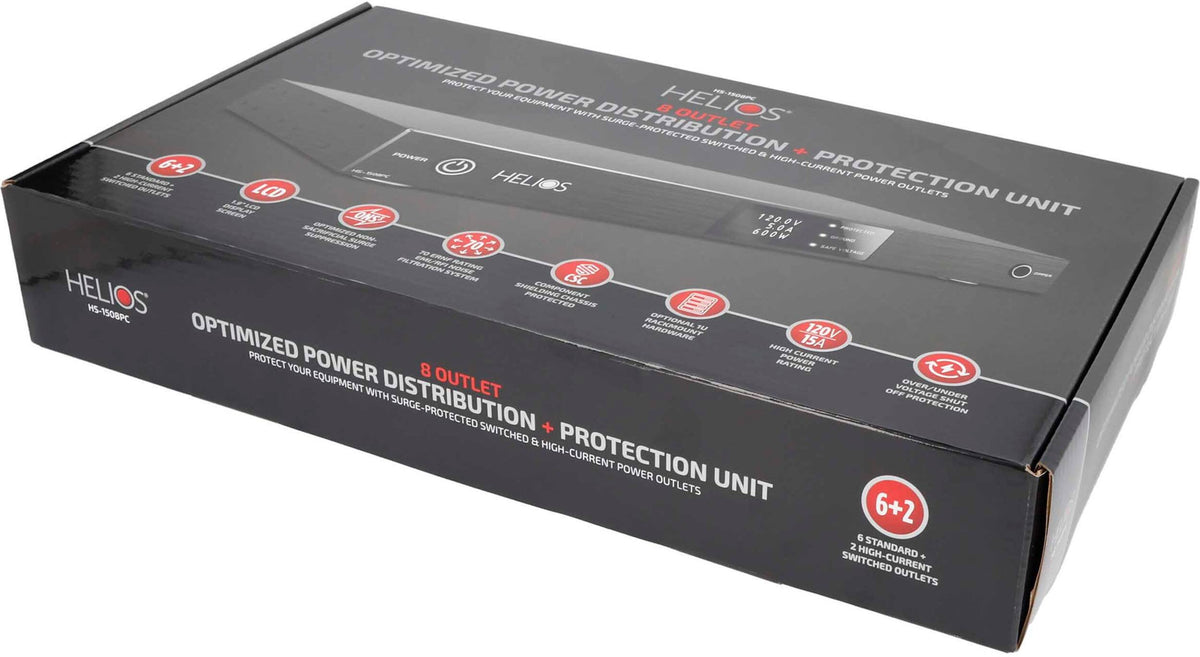 Ethereal - HELIOS 8-Outlet Unlimited Joules Surge Protector - Black Brushed Aluminum