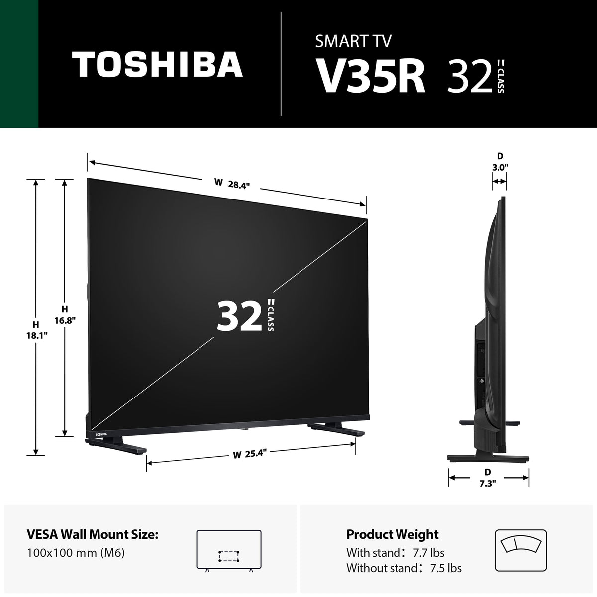 Toshiba - 32" Class V35 Series LED HD 720p Smart Fire TV (2025)