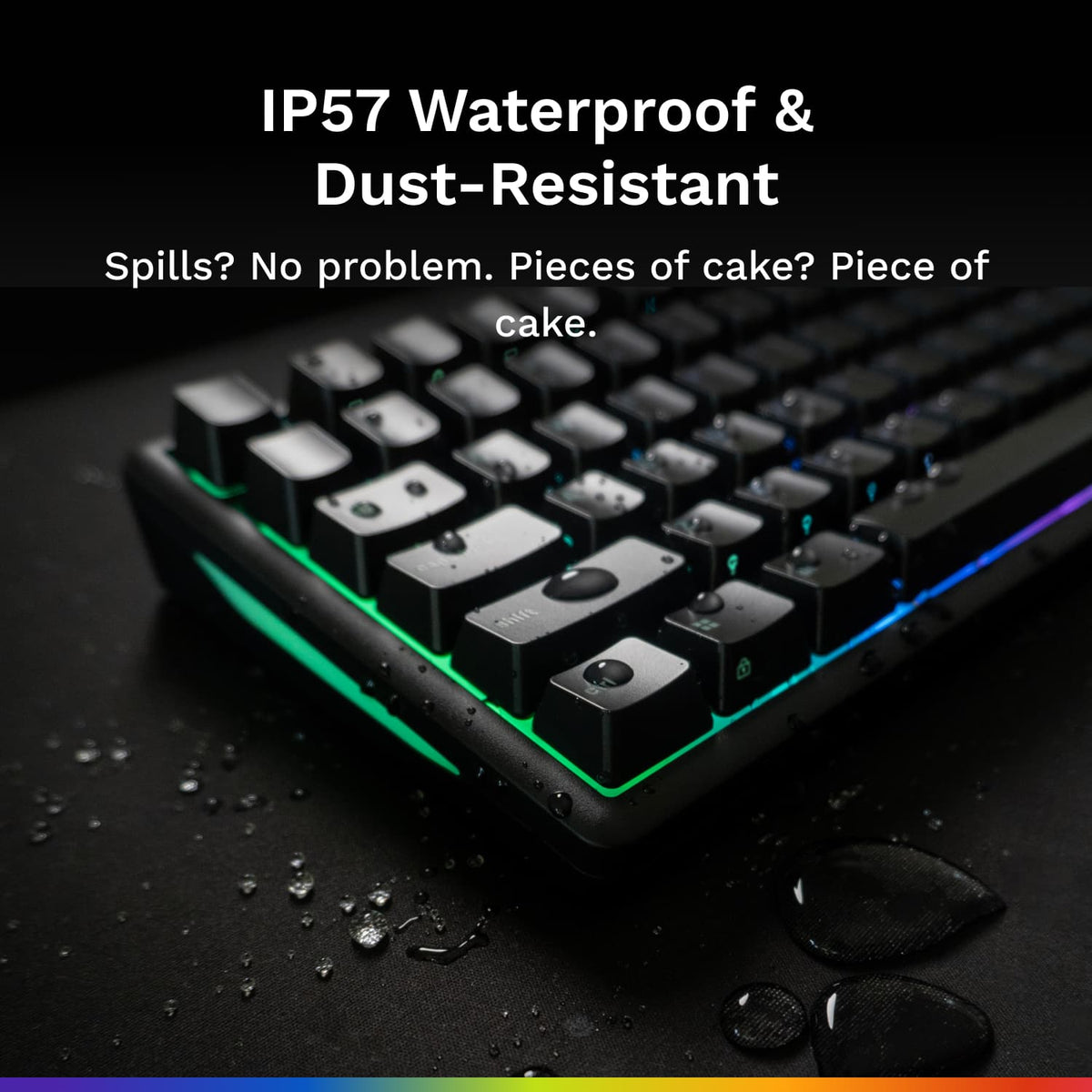 Glorious - GMBK 75% Wired Membrane Gaming Keyboard with Swappable MX-Compatible Keycaps - Black