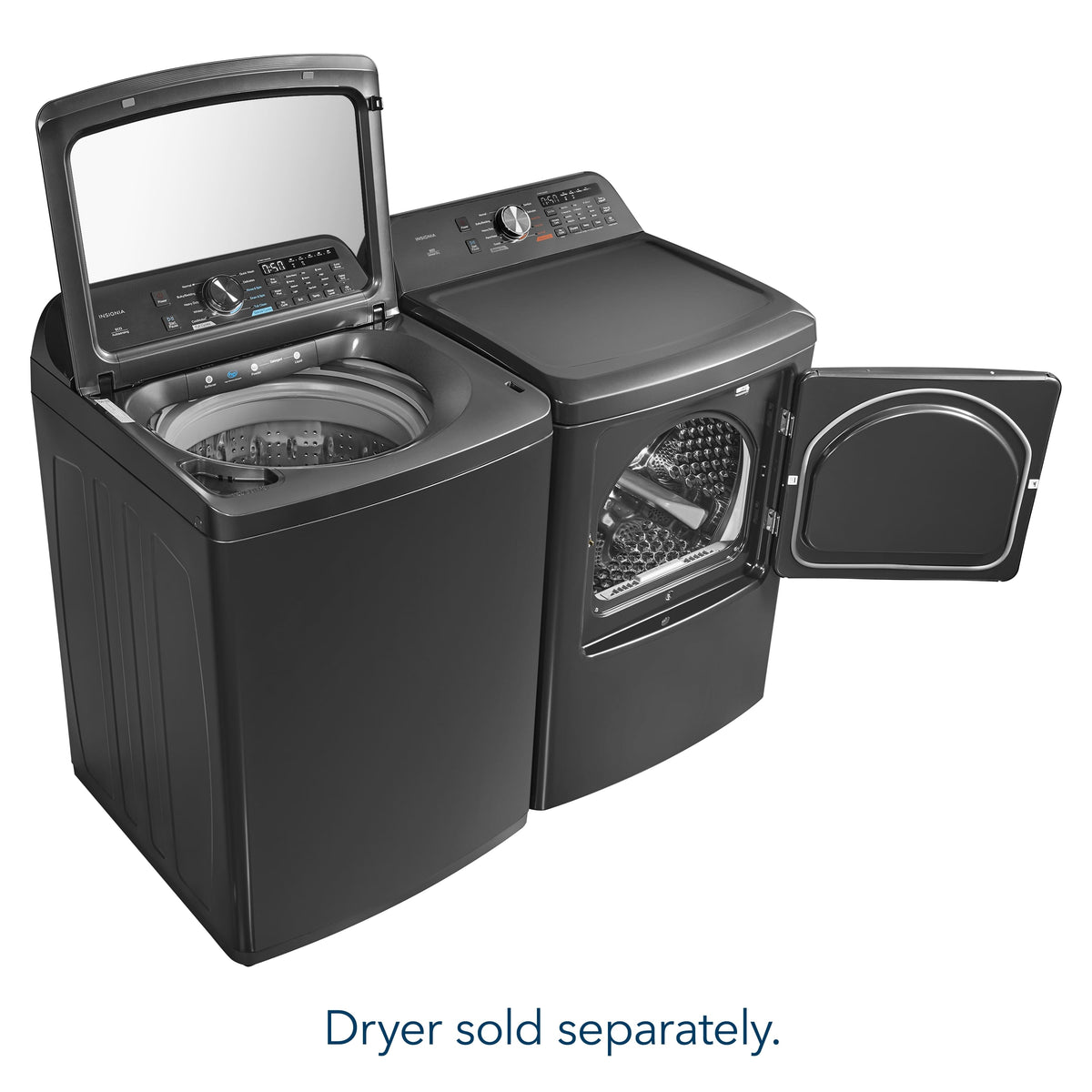 Insignia™ - 4.1 Cu. Ft. Top-Load Washer with ColdMotion Technology - Metallic Gray