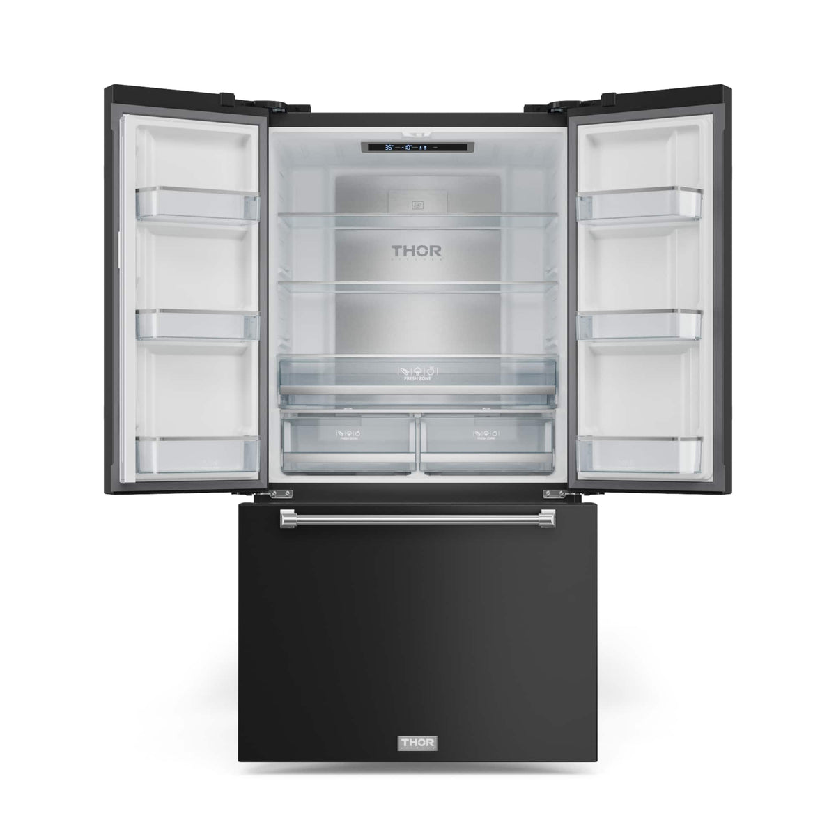 36 in. Wide Gordon Ramsay Series by Thor Kitchen 20.3 Cu. Ft. Counter Depth Refrigerator with Stainless Steel Hardware - Black