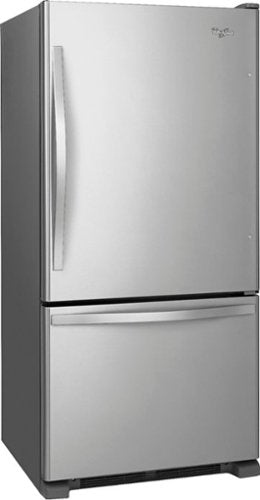 Whirlpool - 30 in. Wide 19 cu. ft. Bottom-Freezer Refrigerator with Spillguard Glass Shelves - Monochromatic Stainless Steel