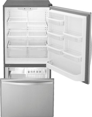 Whirlpool - 30 in. Wide 19 cu. ft. Bottom-Freezer Refrigerator with Spillguard Glass Shelves - Monochromatic Stainless Steel