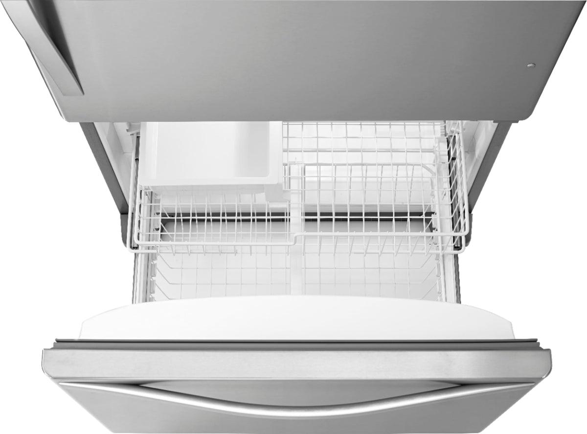Whirlpool - 30 in. Wide 19 cu. ft. Bottom-Freezer Refrigerator with Spillguard Glass Shelves - Monochromatic Stainless Steel