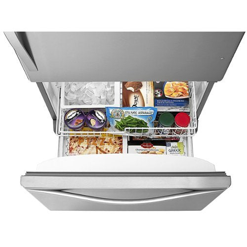 Whirlpool - 30 in. Wide 19 cu. ft. Bottom-Freezer Refrigerator with Spillguard Glass Shelves - Monochromatic Stainless Steel