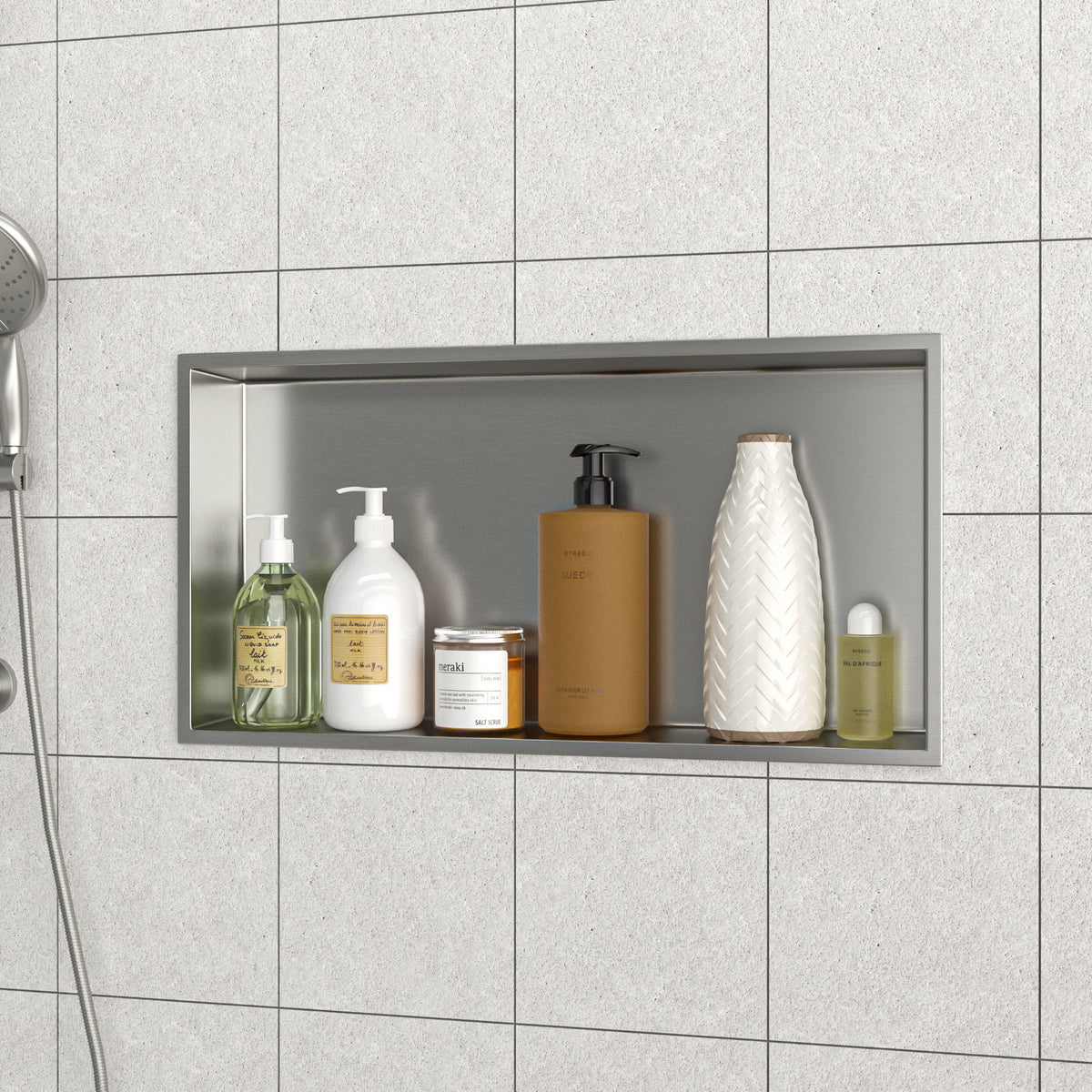 Stainless Steel Shower Niche With Seamless Design For Bathroom Storage