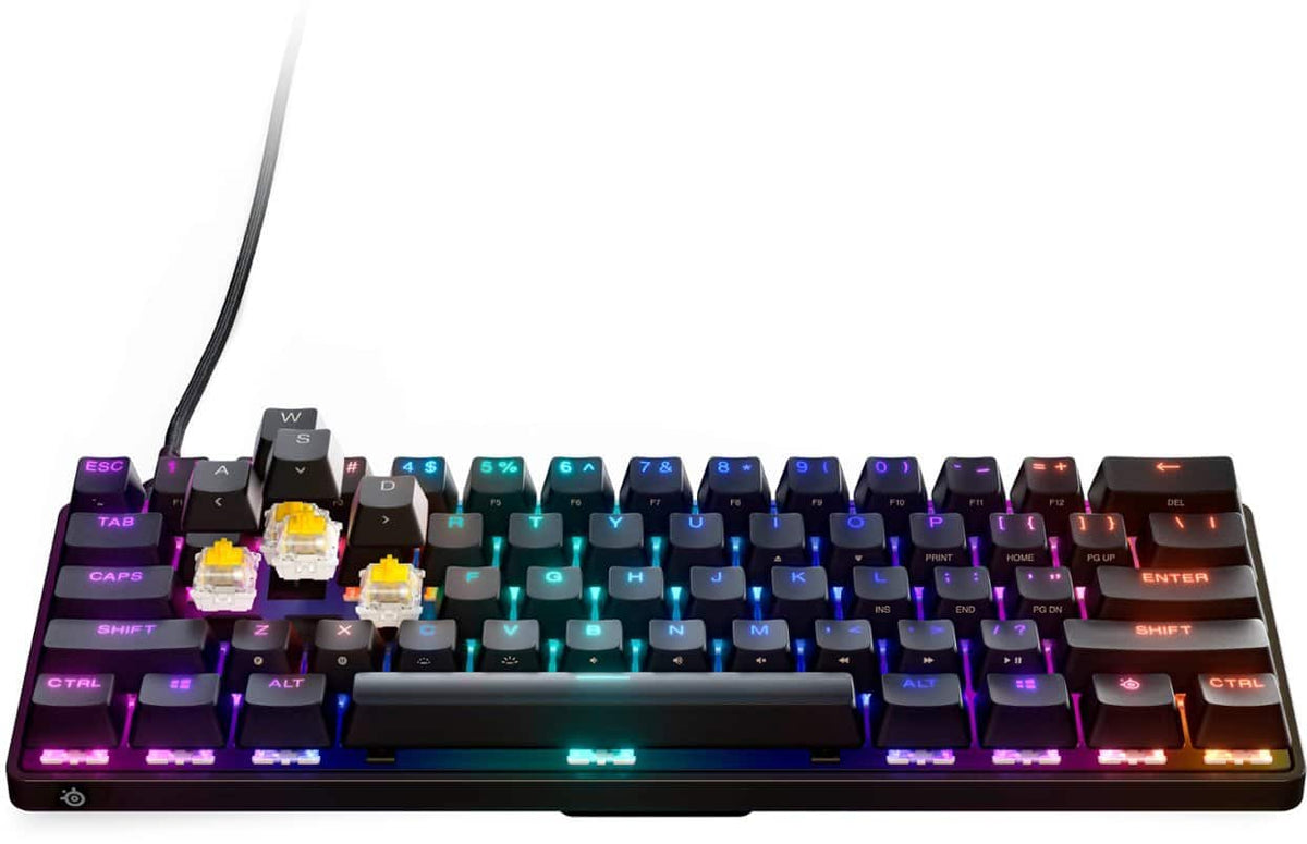SteelSeries - Apex 9 Mini 60% Wired Optical OptiPoint Adjustable Actuation Switch Gaming Keyboard with Rapid Tap - Black