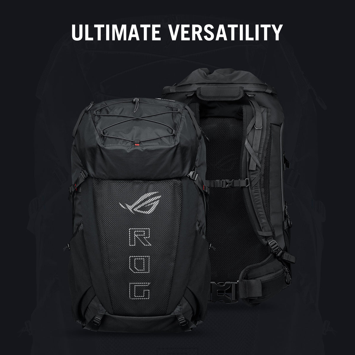 ASUS - ROG Archer ErgoAir 40L Lightweight Modular Gaming Backpack with 18" Laptop Compartment and Waterproof Rain Cover - Black