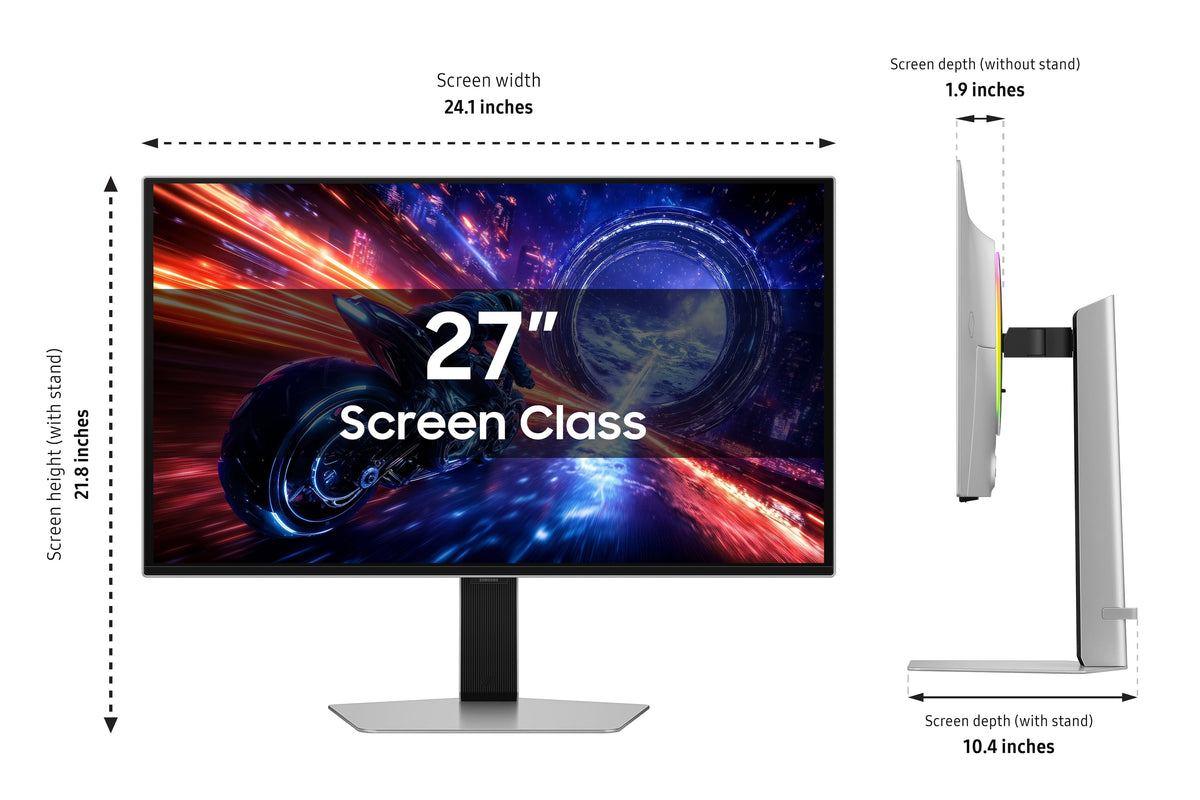 Samsung - 27" Odyssey OLED G6 (G60SF) QHD 500Hz 0.03ms GSync Compatible and FreeSync Prem Pro Gaming Monitor with HDR 500 - Silver