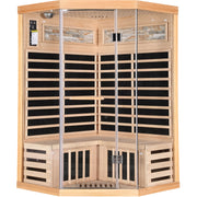 Doble sauna con placas de calefacción de carbono - Roble blanco