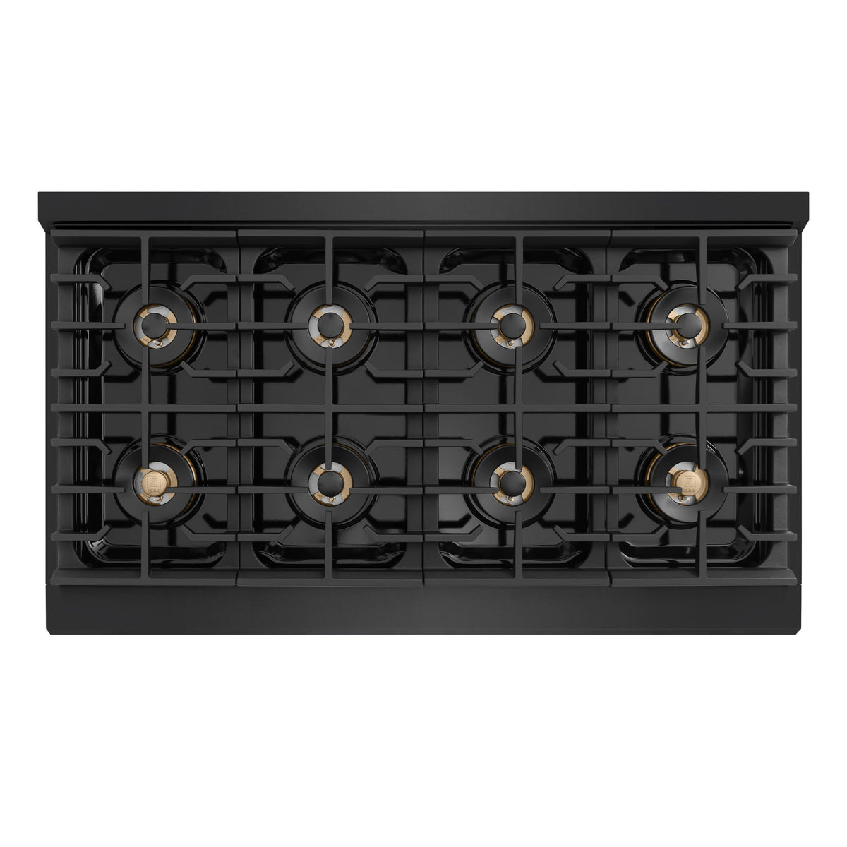 ZLINE - Autograph 48 in. 6.7 cu. ft. Marino Freestanding Gas Range with DuoPro Cooktop in Black Steel and Bronze Accents - Black Stainless Steel