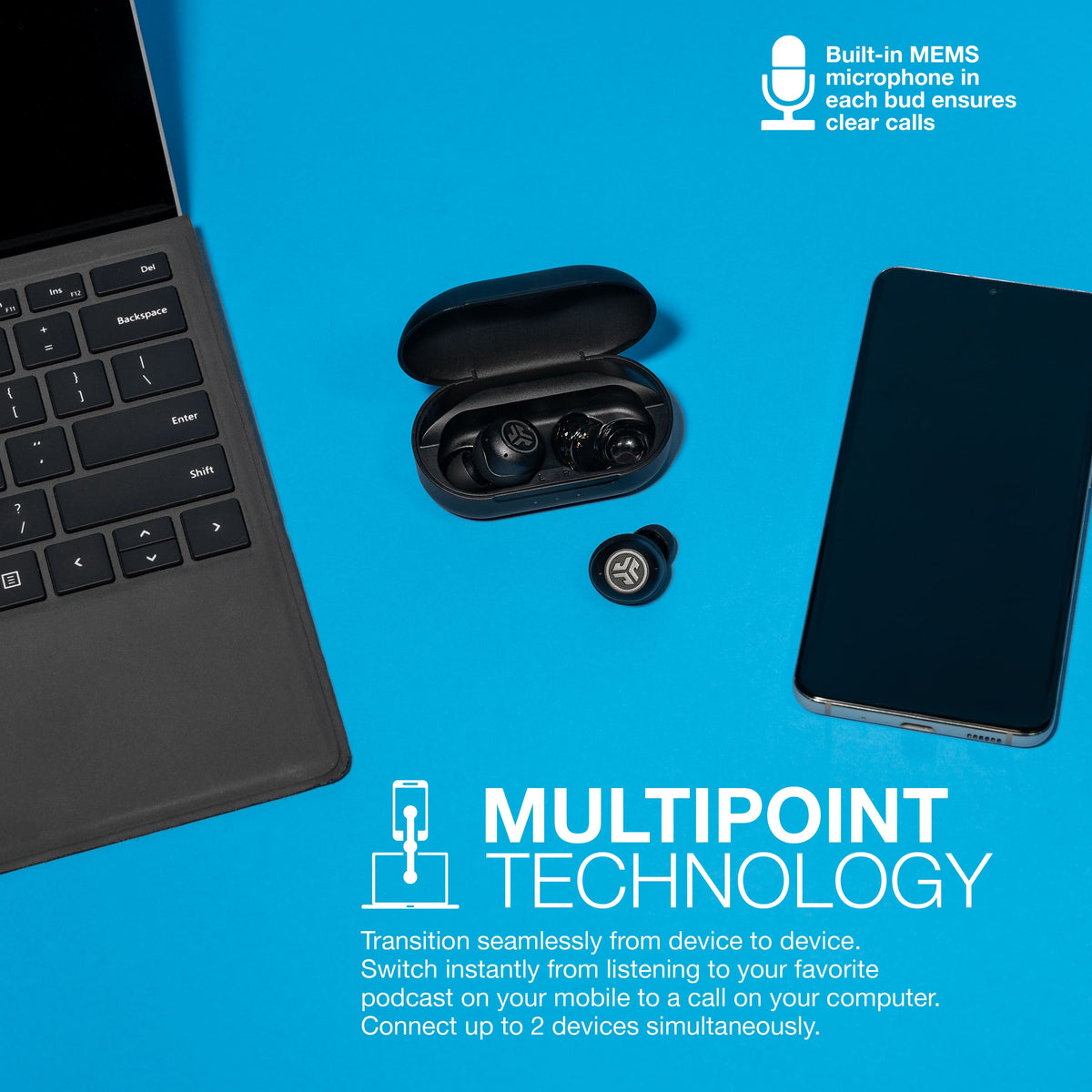 JLab - JBuds Air Pro True Wireless Earbuds - Black