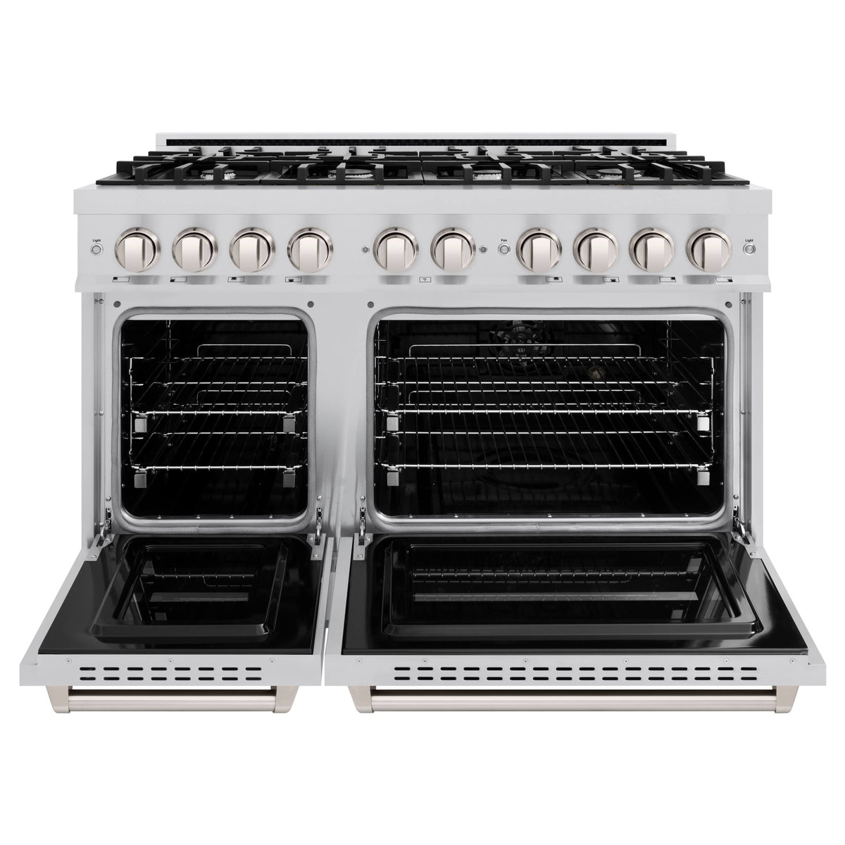 ZLINE - 48 in. Wide 8 Burner Classic Double Oven Gas Range with 8 Burner Cooktop (CGR48) - Stainless Steel