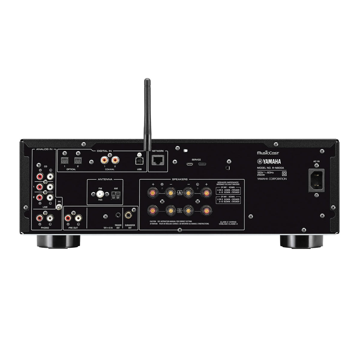 Yamaha - R-N800ABL Bluetooth 240-Watt 2.0-Channel Network Stereo Receiver with Remote - Black