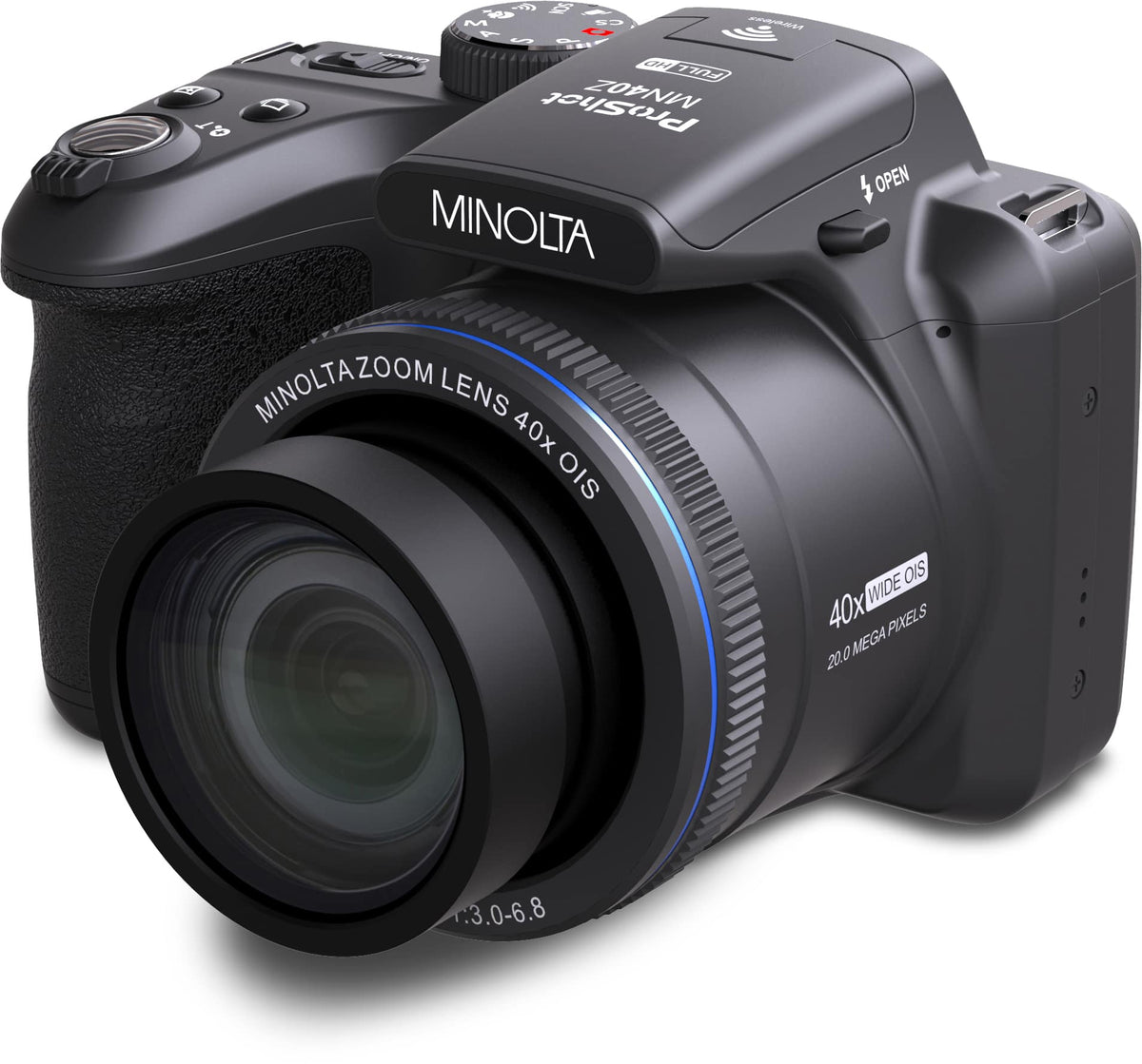 Minolta - ProShot MN40Z 20.0 Megapixel Bridge Camera with 40x Optical Zoom Lens - Black