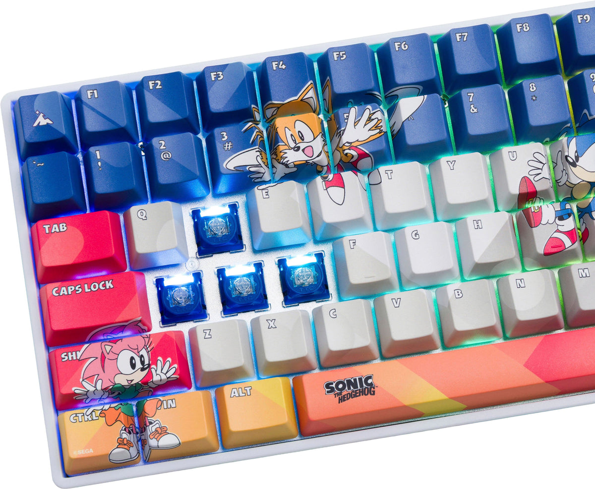 Higround - Basecamp 96+ 96% Wired Mechanical Lubed TTC Neptune Switch Gaming Keyboard with RGB Backlighting - Sega - Classic Sonic